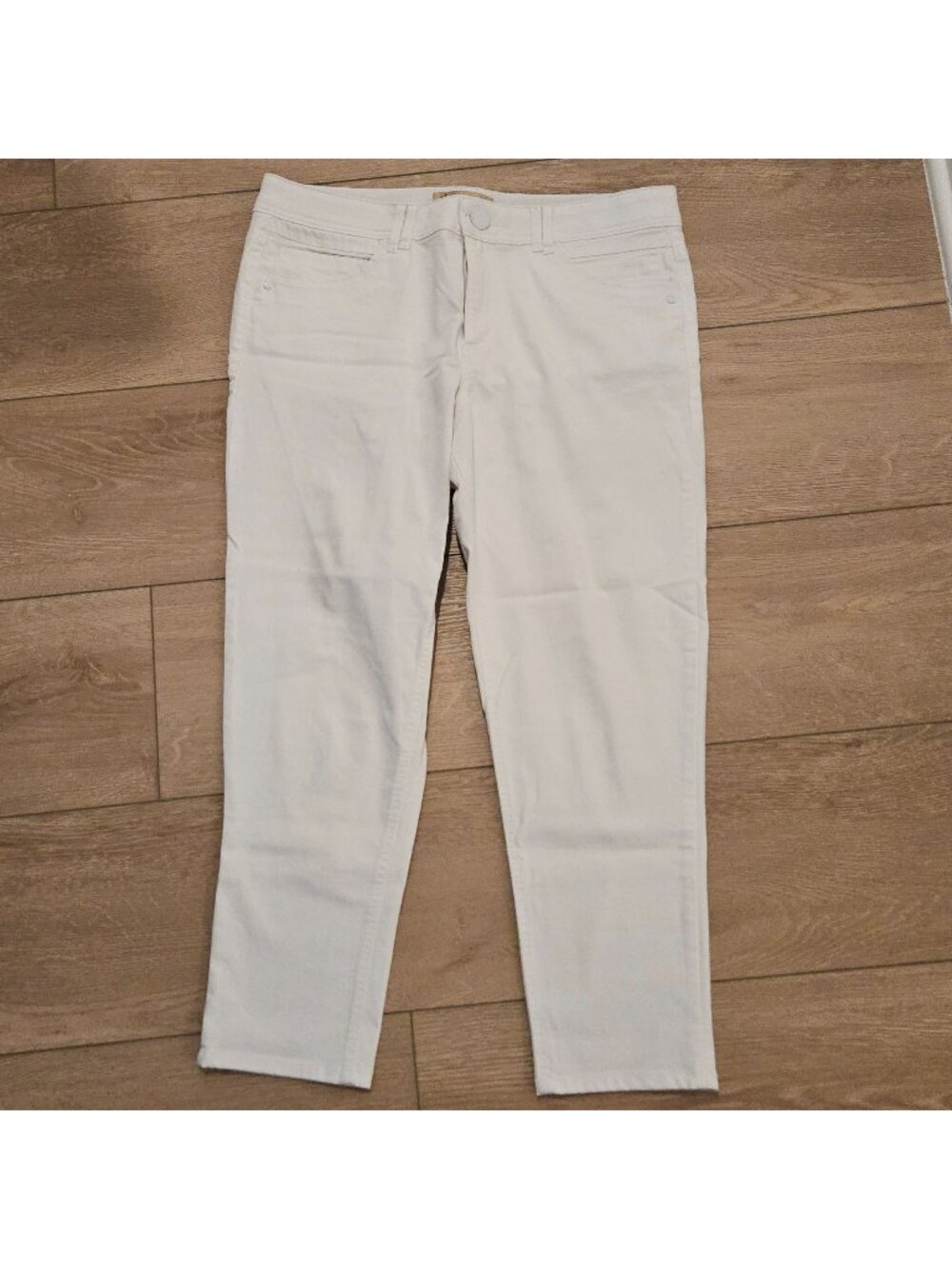 Democracy Ab Solution Skinny White Denim Cropped Jeans 14